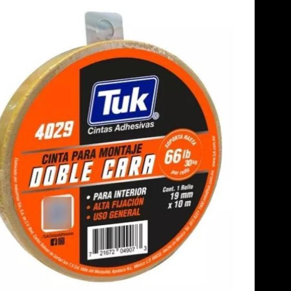 CINTA ADH. DOBLE CAPA PARA MONTAJE 19X10M 4029 TUK C.6